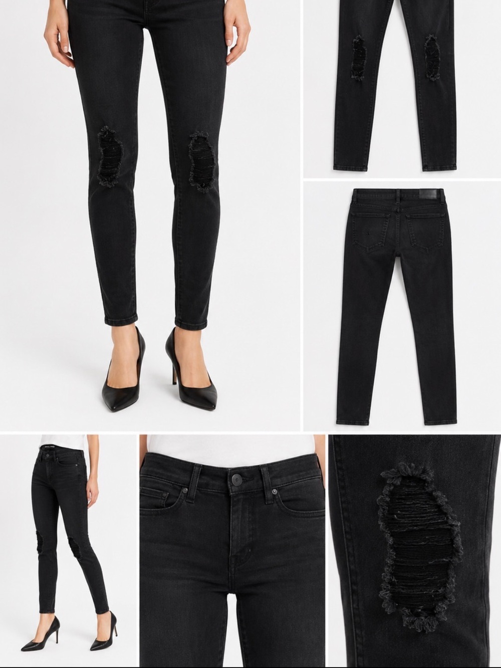 Express Black Women's Skinny Jeans with Distressed Knee